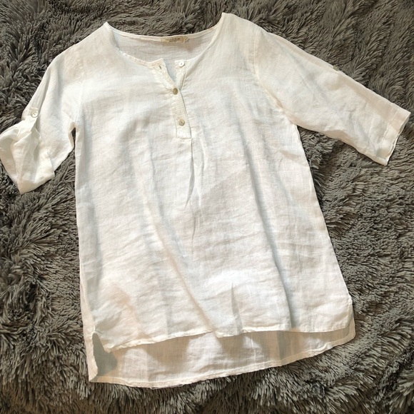 Viola Borghi white linen top - Picture 1 of 5